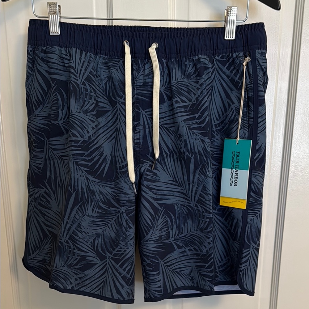 Fair Harbor Blue and White Board Shorts Quick-Dry Swimwear